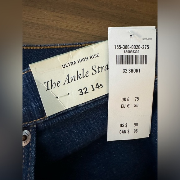 Abercrombie Ankle Straight Ultra HighRise 32 or 14S - Picture 5 of 5